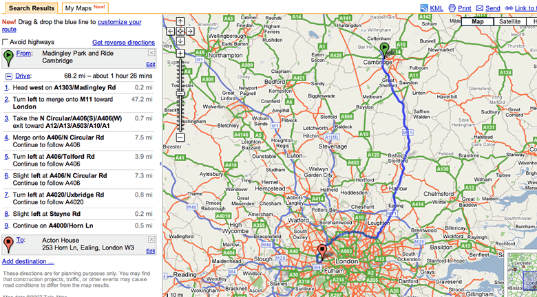 route display graphic